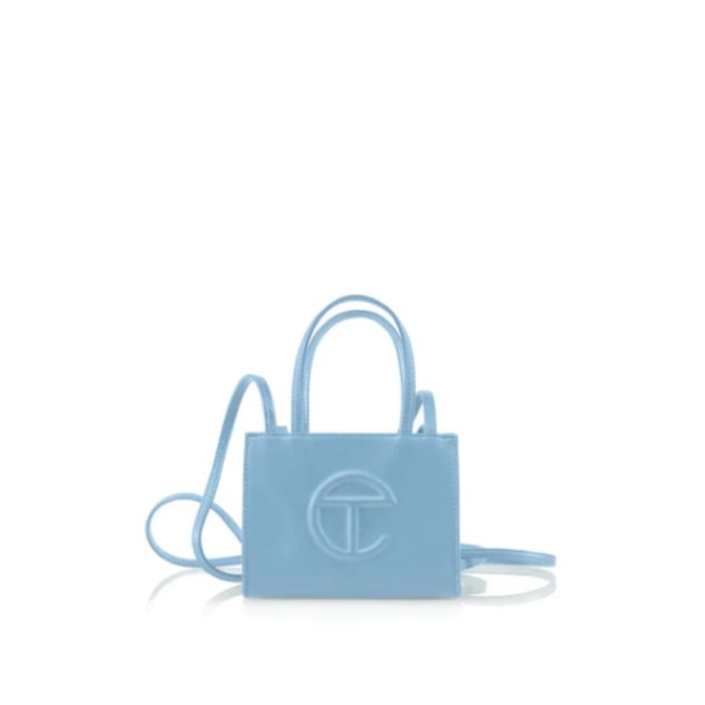 🆕100% AUTHENTIC TELFAR BUBBLE GUM PINK MINI SHOPPING BAG BABY PINK CROSSBODY - Picture 5 of 5